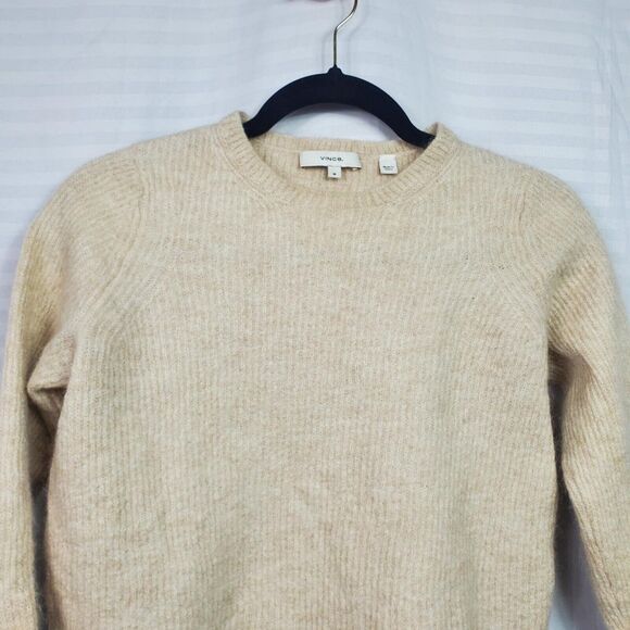 Vince Women's Ribbed Featherweight Mohair Wool Blend Crew Neck Sweater Size S - Picture 1 of 6